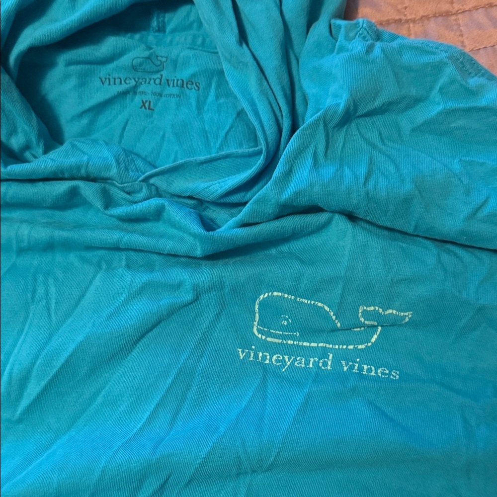 Vineyard Vines Turquoise Tee with Whale Logo